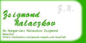 zsigmond malaczkov business card